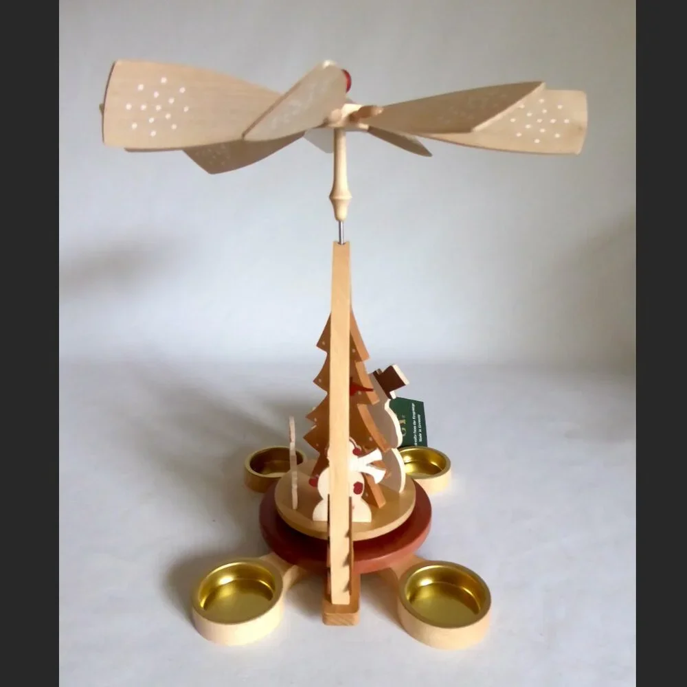 NEW 11” ERZGEBIRGISCHE VOLKSKUNST RICHARD GLASSER WOOD CHRISTMAS PYRAMID SNOWMAN - Picture 4 of 14